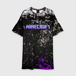 Детское платье Minecraft брызги красок неон