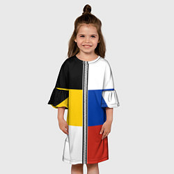 Платье клеш для девочки Россия - патриот, цвет: 3D-принт — фото 2