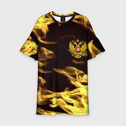 Платье клеш для девочки Имперская Россия желтый огонь, цвет: 3D-принт