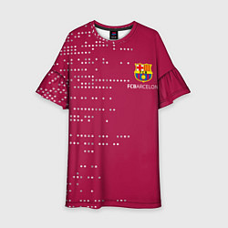 Платье клеш для девочки Футбольный клуб Барселона - бордовый, цвет: 3D-принт