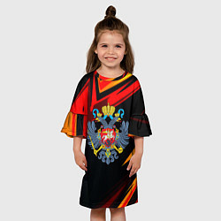 Платье клеш для девочки Герб Рф геометрия, цвет: 3D-принт — фото 2
