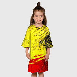 Платье клеш для девочки Borussia color краски спорт, цвет: 3D-принт — фото 2
