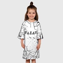 Платье клеш для девочки Ведьмак текстура земли, цвет: 3D-принт — фото 2