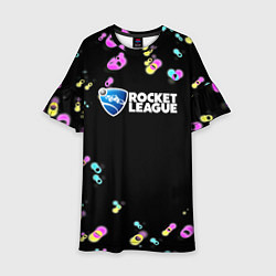 Платье клеш для девочки Rocket League game, цвет: 3D-принт