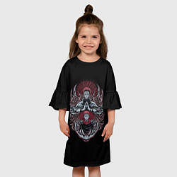 Платье клеш для девочки Магическая битва - Рёмен Сукуна, цвет: 3D-принт — фото 2