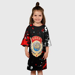 Платье клеш для девочки СССР текстура краски, цвет: 3D-принт — фото 2