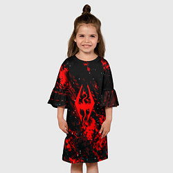 Платье клеш для девочки Скайрим текстура рпг, цвет: 3D-принт — фото 2