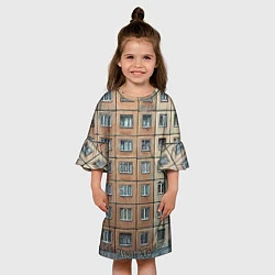 Платье клеш для девочки Хрущевка, цвет: 3D-принт — фото 2