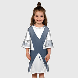 Платье клеш для девочки Абстрактный геометрический узор, цвет: 3D-принт — фото 2