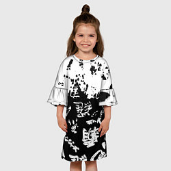 Платье клеш для девочки Аниме логотипы краски, цвет: 3D-принт — фото 2