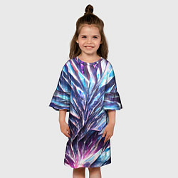 Платье клеш для девочки Синий драгоценный камень, цвет: 3D-принт — фото 2