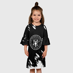 Платье клеш для девочки Ramones краски, цвет: 3D-принт — фото 2
