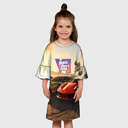 Платье клеш для девочки ГТА6 автопарк, цвет: 3D-принт — фото 2