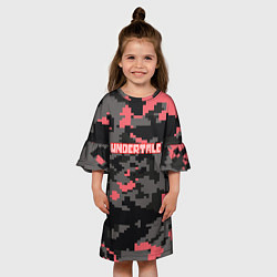 Платье клеш для девочки Undertale текстура гейм, цвет: 3D-принт — фото 2