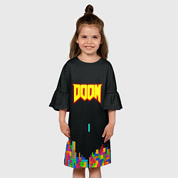 Платье клеш для девочки Doom x tetrix коллабарация, цвет: 3D-принт — фото 2