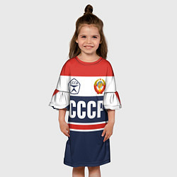 Платье клеш для девочки СССР - Союз Советских Социалистических Республик, цвет: 3D-принт — фото 2