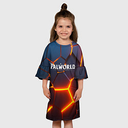 Платье клеш для девочки Palworld logo разлом плит, цвет: 3D-принт — фото 2