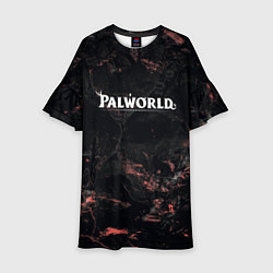 Платье клеш для девочки Palworld dark logo, цвет: 3D-принт