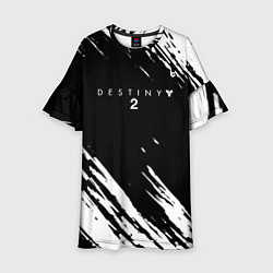Платье клеш для девочки Destiny краски чёрно белые, цвет: 3D-принт