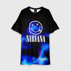 Платье клеш для девочки Nirvana flame ghost steel, цвет: 3D-принт