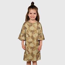 Платье клеш для девочки Фак - камуфляж, цвет: 3D-принт — фото 2