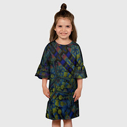 Платье клеш для девочки Креативный геометрический узор, цвет: 3D-принт — фото 2