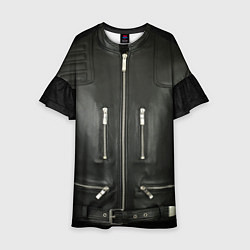 Платье клеш для девочки Terminator first - leather jacket, цвет: 3D-принт