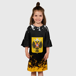 Платье клеш для девочки Имперская Россия краски абстрактные, цвет: 3D-принт — фото 2