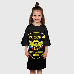 Платье клеш для девочки Железнодорожные войска - Россия, цвет: 3D-принт — фото 2