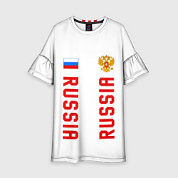 Детское платье Россия три полоски на белом фоне
