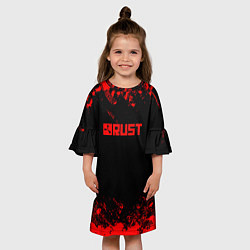Платье клеш для девочки RUST краски текстура шутер, цвет: 3D-принт — фото 2
