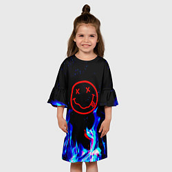 Платье клеш для девочки Nirvana flame, цвет: 3D-принт — фото 2