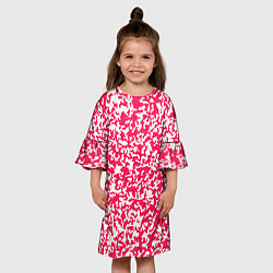 Платье клеш для девочки Пятнистый бело-розовый, цвет: 3D-принт — фото 2