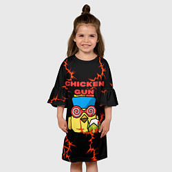 Платье клеш для девочки Чикен ган молнии, цвет: 3D-принт — фото 2