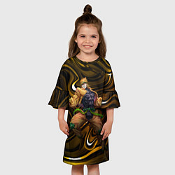Платье клеш для девочки Дио Брандо из Невероятных ДжоДжо, цвет: 3D-принт — фото 2