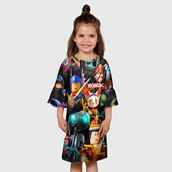 Платье клеш для девочки Roblox game, цвет: 3D-принт — фото 2