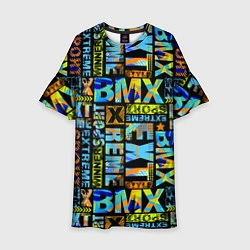 Платье клеш для девочки Extreme sport BMX, цвет: 3D-принт