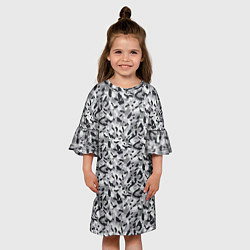 Платье клеш для девочки Пикселированный городской серый камуфляж, цвет: 3D-принт — фото 2