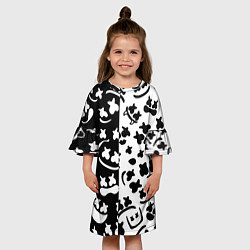 Платье клеш для девочки Marshmello music pattern, цвет: 3D-принт — фото 2