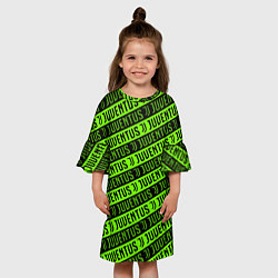 Платье клеш для девочки Juventus green pattern sport, цвет: 3D-принт — фото 2