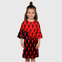 Платье клеш для девочки Billie Eilish pattern music steel, цвет: 3D-принт — фото 2
