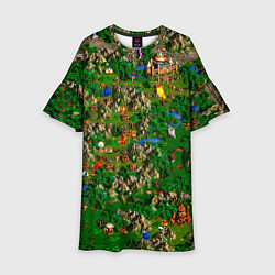 Платье клеш для девочки Карта из Героев 3, цвет: 3D-принт