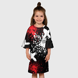 Платье клеш для девочки Ауди на фоне граффити и брызг красок, цвет: 3D-принт — фото 2