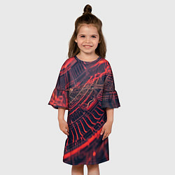 Платье клеш для девочки Раскалённые провода, цвет: 3D-принт — фото 2