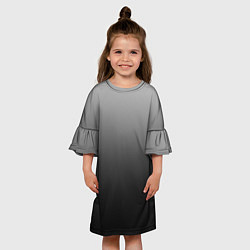 Платье клеш для девочки От серого к черному оттенки серого, цвет: 3D-принт — фото 2