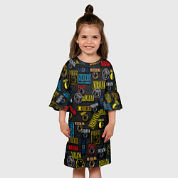 Платье клеш для девочки Нирвана нашивки, цвет: 3D-принт — фото 2