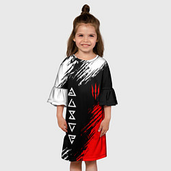 Платье клеш для девочки Дикая охота и знаки, цвет: 3D-принт — фото 2