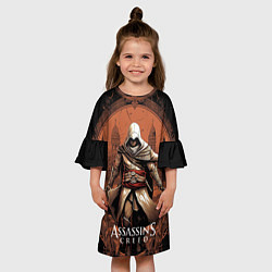 Платье клеш для девочки Assassins creed город в песках, цвет: 3D-принт — фото 2