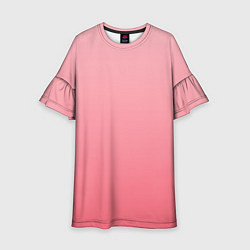 Платье клеш для девочки Нежный розовый градиент, цвет: 3D-принт