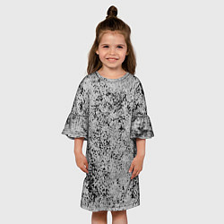 Платье клеш для девочки Текстура камень светло-серый, цвет: 3D-принт — фото 2